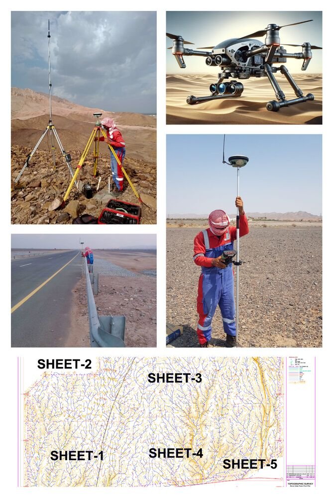 Fixed-wing UAV and GNSS base station at Barr Al Hikman