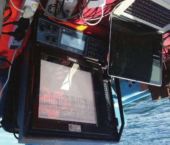 Echo sounder data acquisition during the bathymetry and seabed survey at the Duqm Special Economic Zone, Oman
