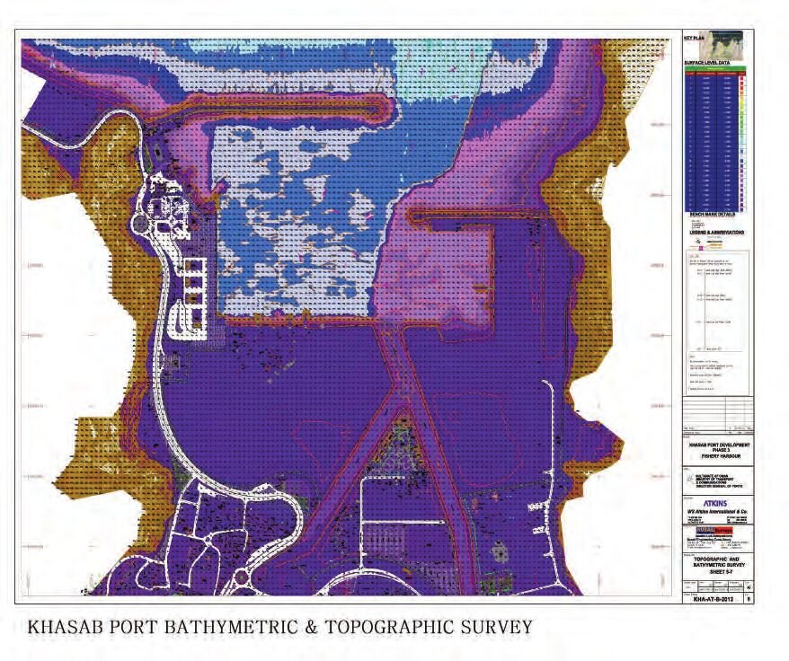 Khasab Port bathymetric and side-scan survey chart, Musandam
