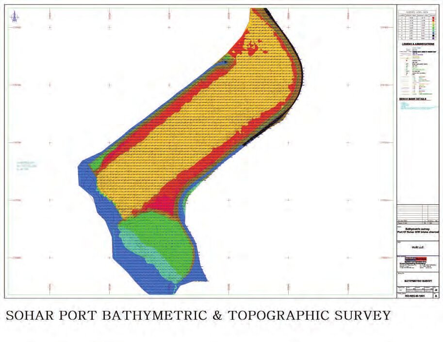 Sohar Port seawater intake bathymetric chart